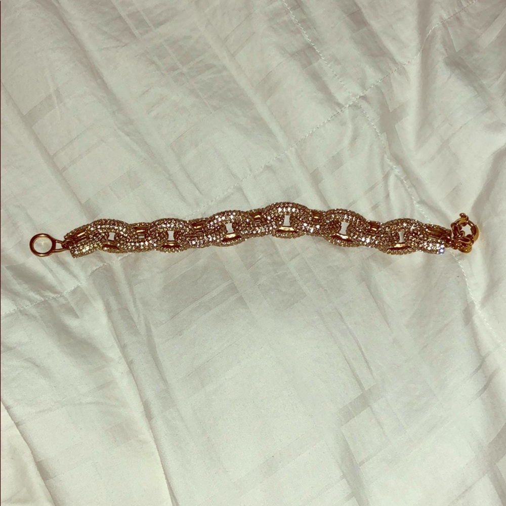 Jcrew Gold Pave Link Statement Bracelet - Picture 2 of 6